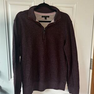 Banana Republic Men's Burgundy Half-Zip Sweater